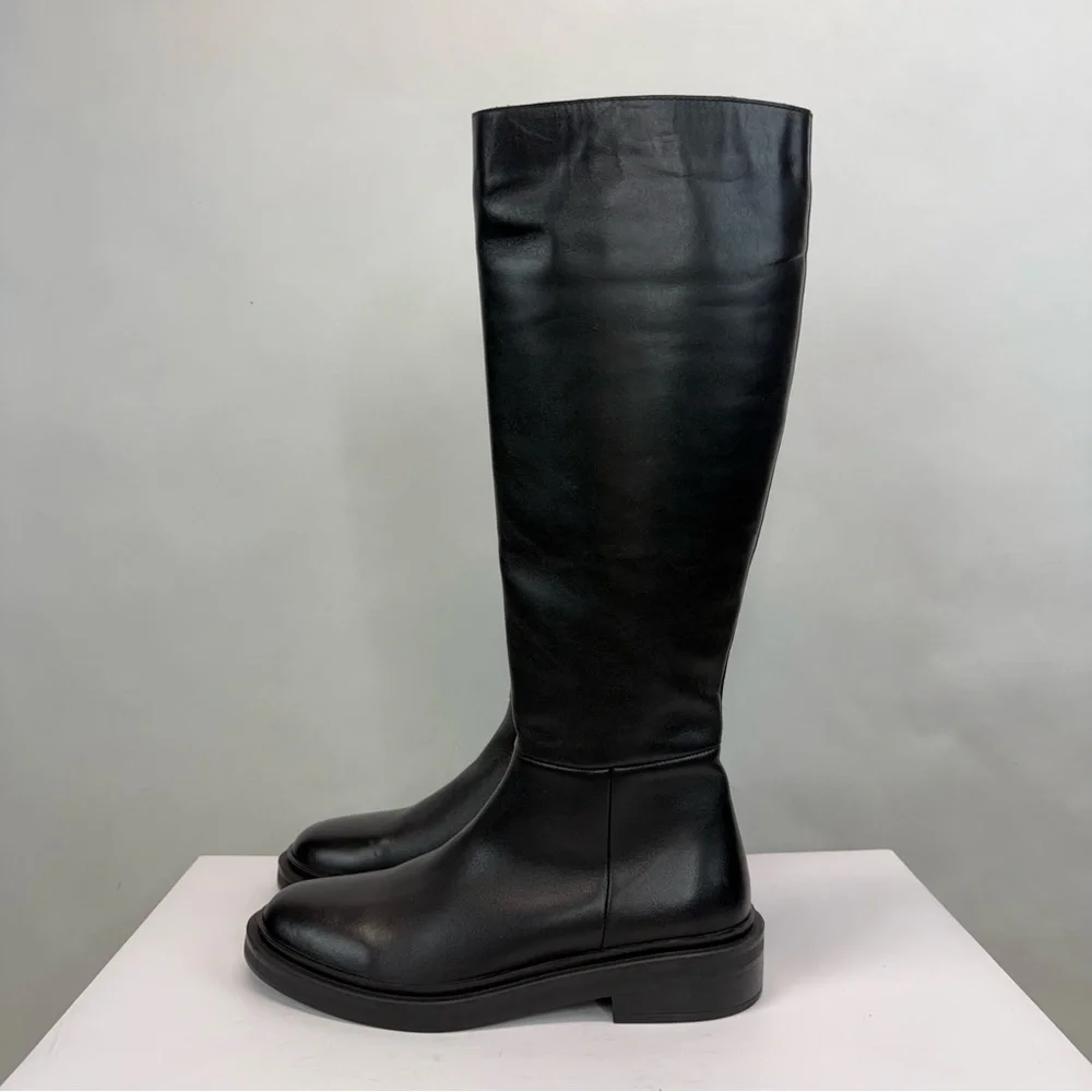New La Canadienne Leather Knee High Boot Black Sz 9.5